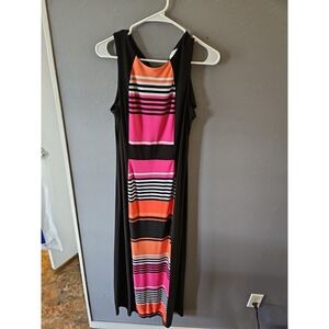 Liz Claiborne Striped Maxi sleeveless Dress Size Medium  (1369